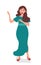 Opera singer performs vocal music. Creative profession singing. Vector illustration of human activity