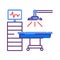 Operating hospital room and equipment line color icon. Surgical emergency. Sign for web page, mobile app, button, logo. Vector