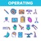 Operating Instruments Vector Color Line Icons Set