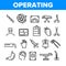 Operating Instruments Vector Thin Line Icons Set