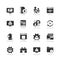Operating system and its management icons in glyph style