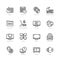 Operating system tools icons in thin line style