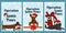 Operation Santa Paws, set of vertical banners, flyers or posters