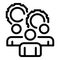 Operational meeting icon, outline style