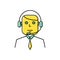 Operator with headset line icon vector illustration.