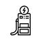 operator refuel car, gas station worker service line icon vector illustration