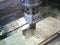 Operator use EDM electrod to make precision mold and die