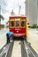 Operator works on the streetcar at