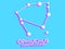 Ophiuchus constellation 3d symbol. Constellation icon in isometric style on blue background. Cluster of stars and galaxies. Vector