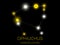 Ophiuchus constellation. Bright yellow stars in the night sky. A cluster of stars in deep space, the universe. Vector illustration