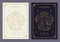 Ophiuchus zodiac horoscope golden signs on dark navy and white cards set