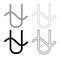 Ophiucus symbol zodiac icon outline set grey black color