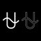 Ophiucus symbol zodiac icon set white color illustration flat style simple image