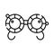Ophtalmologist glasses line icon, concept sign, outline vector illustration, linear symbol.