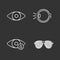 Ophtalmology chalk icons set