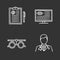 Ophtalmology chalk icons set