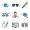 Ophtalmology color icons set