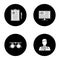 Ophtalmology glyph icons set