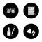 Ophtalmology glyph icons set