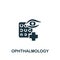 Ophtalmology icon. Monochrome simple sign from medical speialist collection. Ophtalmology icon for logo, templates, web