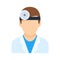 Ophthalmologist doctor male vector icon in flat style