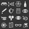 Ophthalmologist icons set grey vector