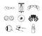 Ophthalmologist icons set. Oculist logo label emblem. Vector illustration.