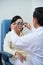 Ophthalmologist testing eyesight