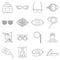 Ophthalmologist tools icons set, outline style
