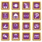 Ophthalmologist tools icons set purple