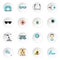Ophthalmologist tools set flat icons