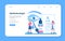 Ophthalmologist web banner or landing page. Idea of eye exam