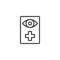Ophthalmology clinic label outline icon