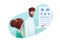 Ophthalmology clinic visit flat illustration