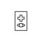 Ophthalmology cross and eye outline icon