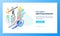 Ophthalmology diagnostics and eye test concept. Vector isometric gradient illustration. Landing page banner design