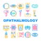 Ophthalmology Eye Disease Treat Icons Set Vector