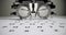 Ophthalmology goggles on paper with Snellen chart letters