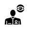 Ophthalmology medical specialist glyph icon vector illustration