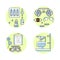 Ophthalmology outline flat icons