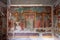 OPLONTIS, ITALY - MAY 03, 2022 - Scenic frescos on the wall of famous Villa Oplontis, ancient Roman villa and world heritage sight