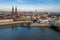 Opole, aerial view of Old Town. Poland, autumn day.