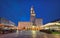 Opole, Poland. View of Rynek square at dusk