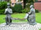 OPOLE , SILESIA , POLAND -MONUMENT BENCH OLDER LADIES JEREMI PRZYBORA-JERZY WÄ„SOWSKI