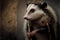 Opossum animal portrait dressed as a warrior fighter or combatant soldier concept. Ai generated