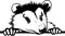 Opossum Stencil - Peeking Animal Cut file, Funny Animal Stencil