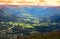 Oppdal mountain valley sunset background