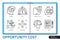 Opportunity cost infographics linear icons collection