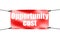 Opportunity cost word with red banner
