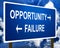 Opportunity failure sign symbol